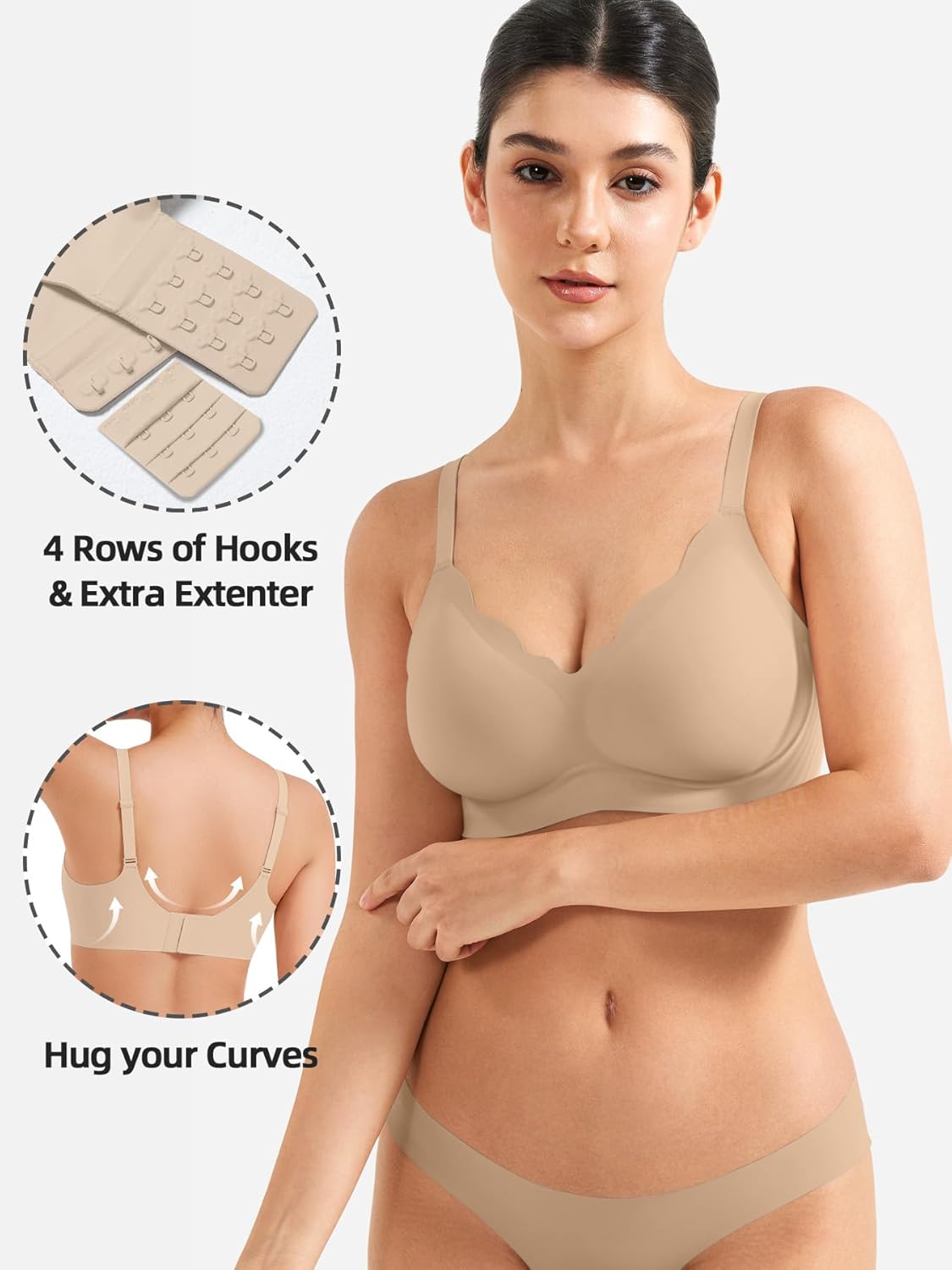 YEOREO Wireless Push-Up Bra - Full Coverage Seamless Bralette for Ultimate Comfort & Support