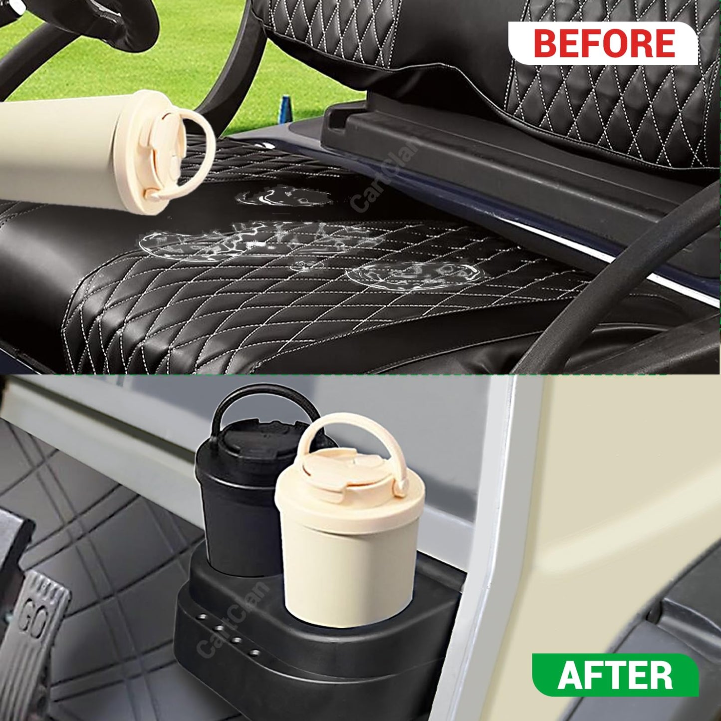 CartClan Club Car DS Cup Holder Kit Dual for 1993-Up Golf Cart OEM# 1016811 101708301-2 Packs