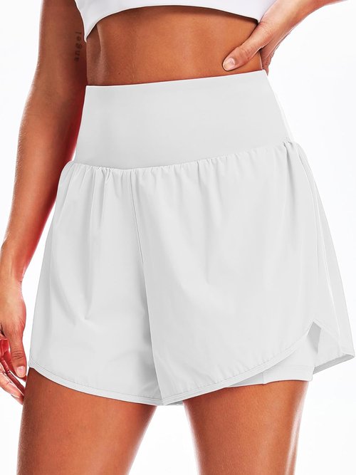 CADMUS Women's 5'' Workout Shorts - 2 in 1 Athletic Gym Running Shorts with Phone Pockets