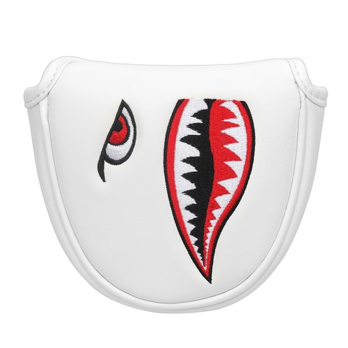 SHABIER New Flying Tiger Warshark Golf Headcover for Golf Club (White, Mallet Headcover)