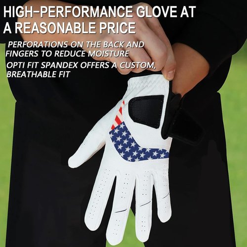 FINGER TEN Golf Gloves - Comfortable All-Weather Grip for Men | 5-Pack, Sizes S-3XL