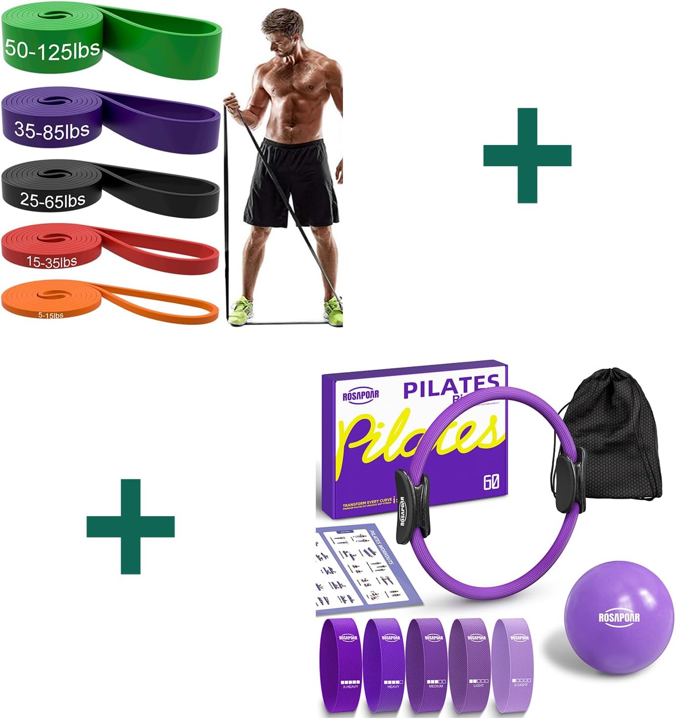 Skiennix Resistance Bands - 5-Piece Pilates Essentials Kit for Effective Home Workouts