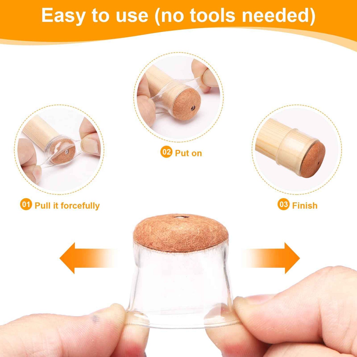 CHUNZEXI 36 Pack Extra Small Chair Leg Floor Protectors for Hardwood Floors, Silicone Felt Covers Pads Caps, Protect Wood Furniture Feet Floors Noise Reduce and Scratch (Universal X-Small & Clear)