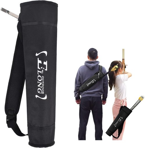 Elong Adjustable Archery Back Arrow Quiver Holder - Upgraded for Compound & Recurve Bows | Perfect for Youth & Adults