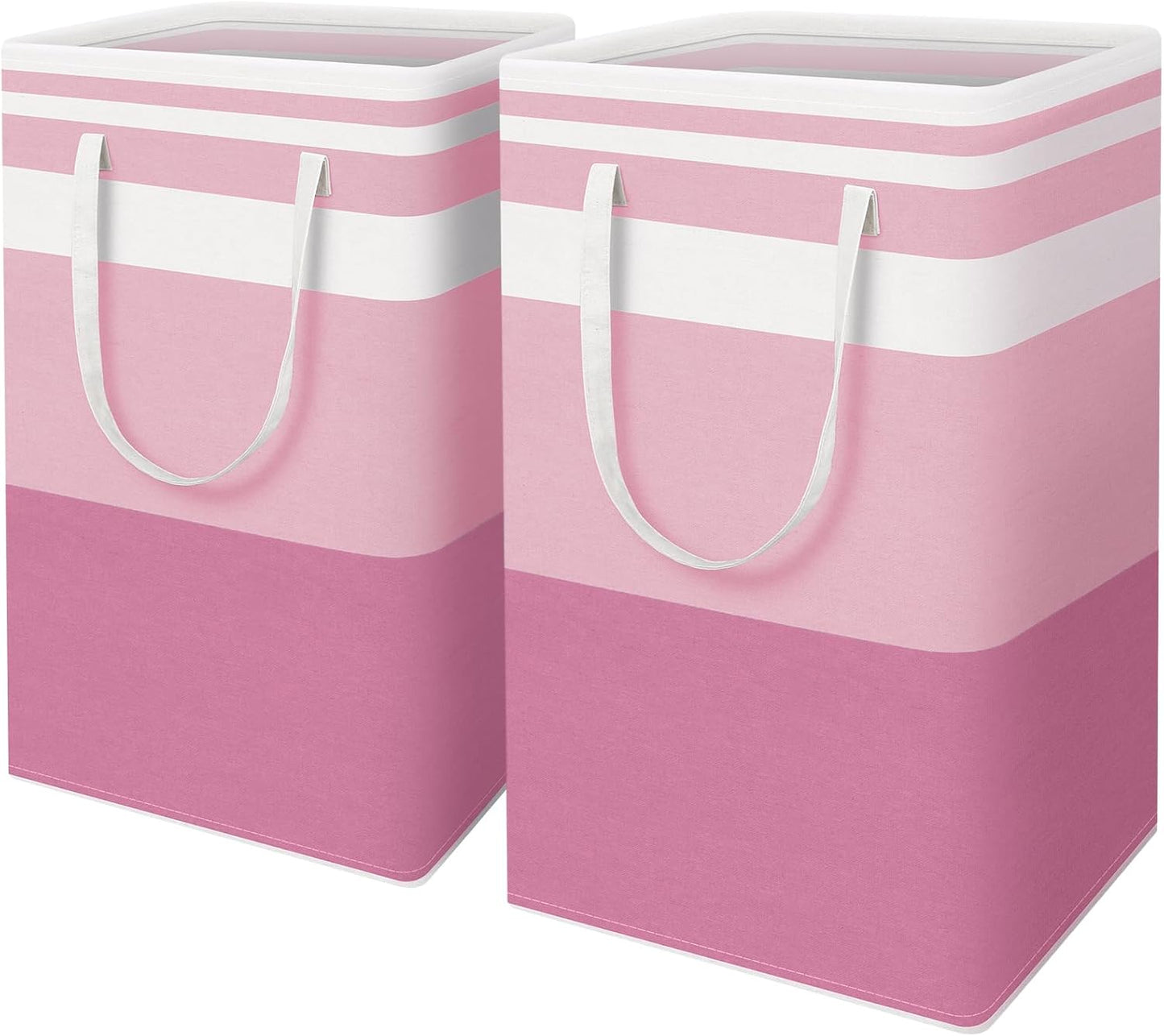 Waterproof 100L Laundry Basket Set - Collapsible Freestanding Hamper with Extended Handles - 2-Pack Gradient Grey for Clothes & Toys