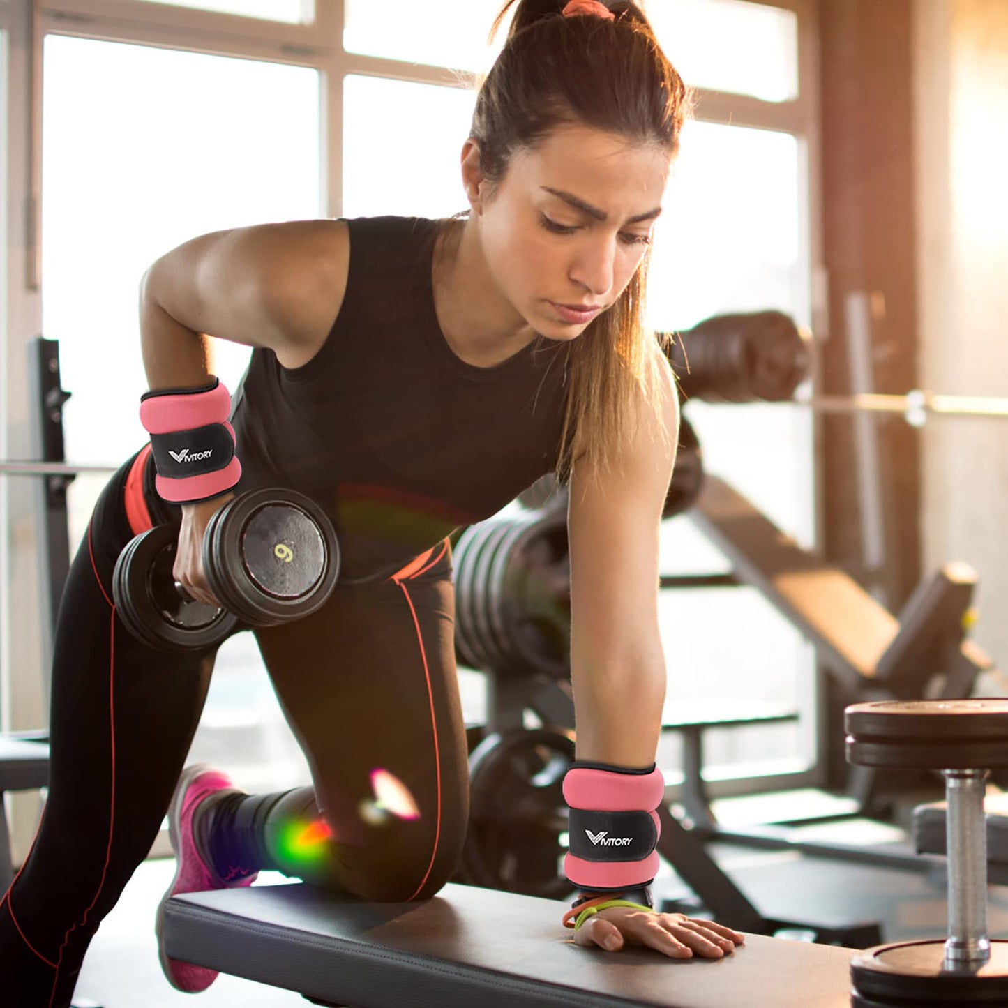 Vivitory Ankle Weights for Women & Men, Leg Weights from 2.2 to 6.6 Lbs Per Pair, Arm Weights, Ankle Wrist Weights Set for Strength Training, Jogging, Gymnastics, Aerobics, Physical Therapy (1 lb each
