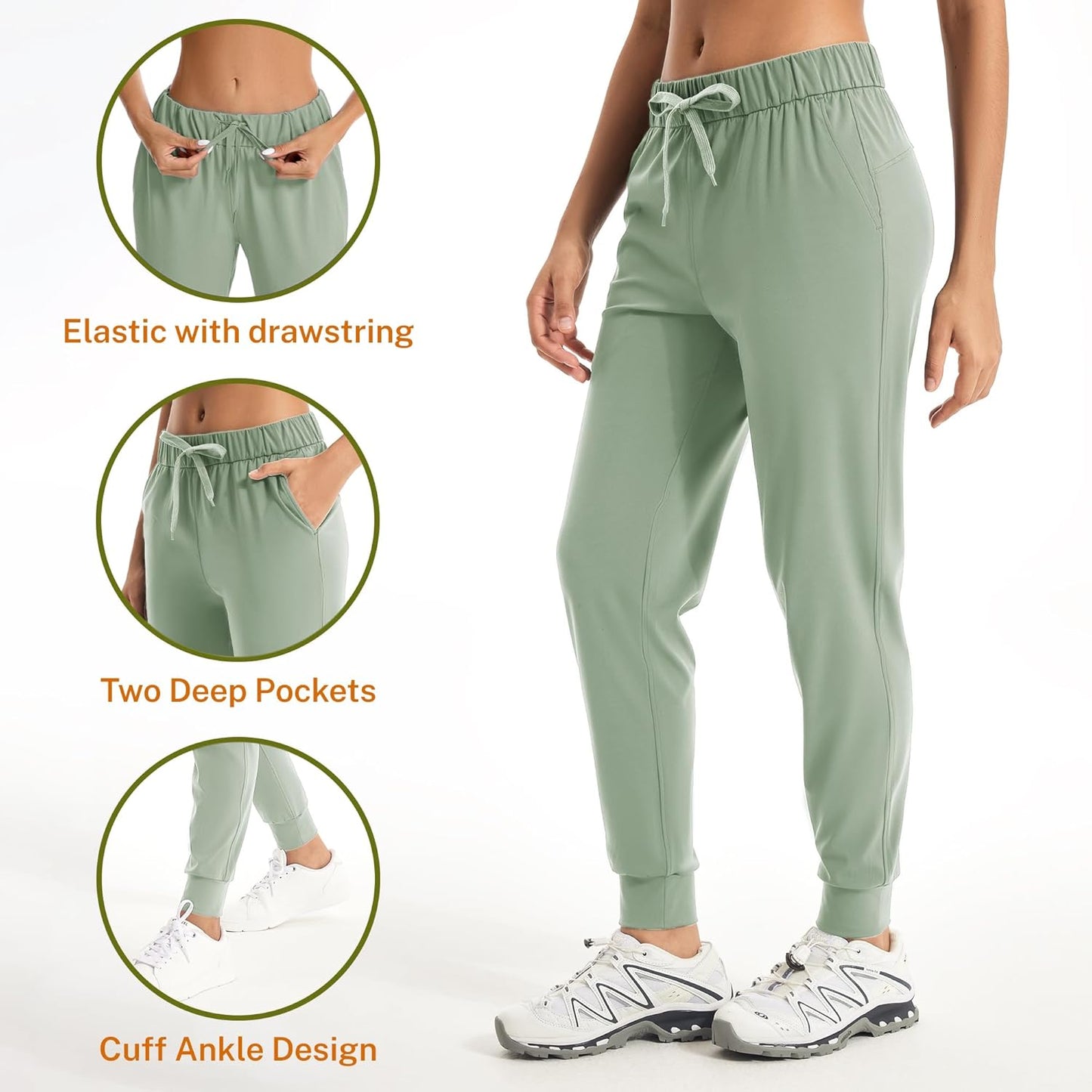 Skiennix Women's Joggers - Casual Tapered Sweatpants with Pockets & Drawstring | Comfortable Fit