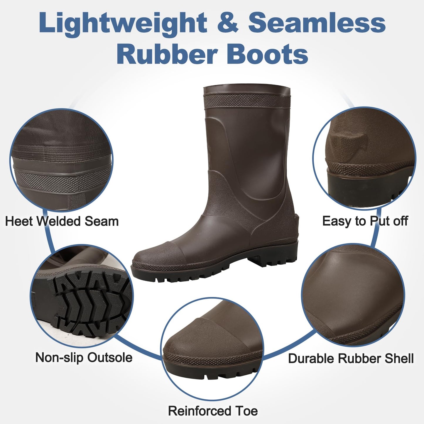 LHG Fishing Waders Waterproof Bootfoot Chest Waders 2-Ply 420D Nylon/PVC Duck Hunting Wader for Men Women