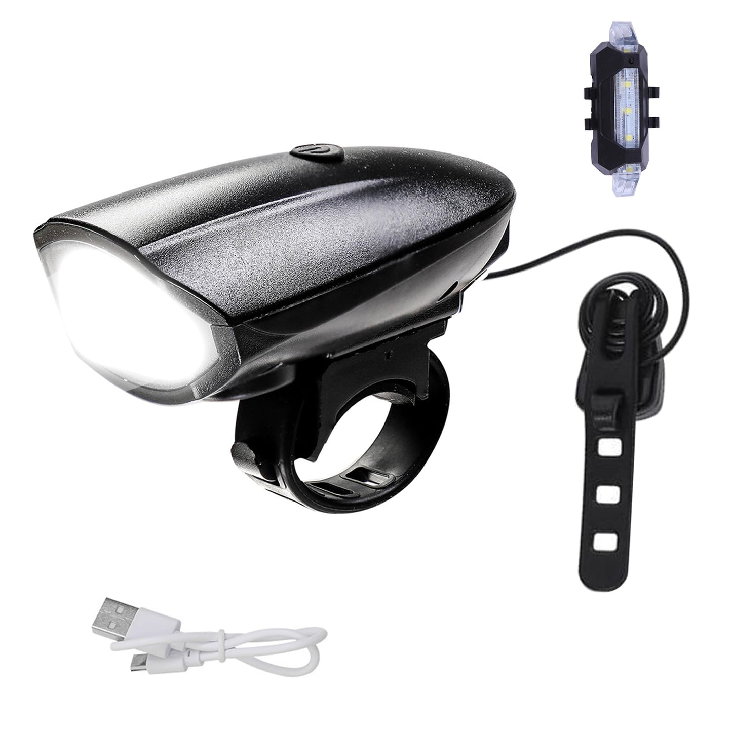 Rechargeable Bike Lights with Electric Bell, Ultra Bright Bicycle Lights for Night Riding, 3 Light Modes for Night Riding with Quick-Release - Bike Headlight with Horn and Tail Light