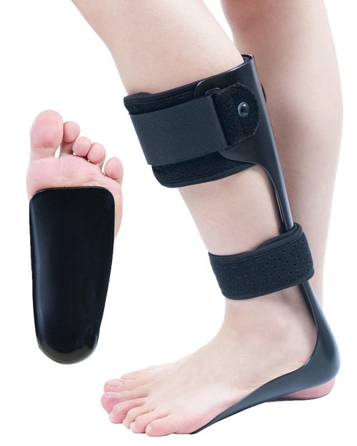 Furlove AFO Drop Foot Brace, Half-Sole Foot Drop Brace with Stroke, MS, Hemiplegia, Lightweight Ankle Foot Orthosis for Natural Gait, Fits in Shoes for Men & Women (Left, Large)