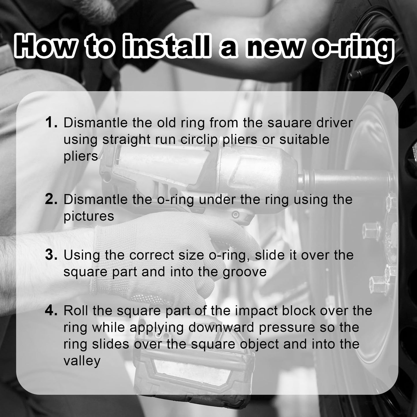 12 Sets 3/8" & 12 Sets 1/2" Impact Retaining Ring Clip Friction Rings with O-Ring, Come with 2 Black Retainer Ring Anvil Install Tools for MIL Electric & Pneumatic Impact Wrench