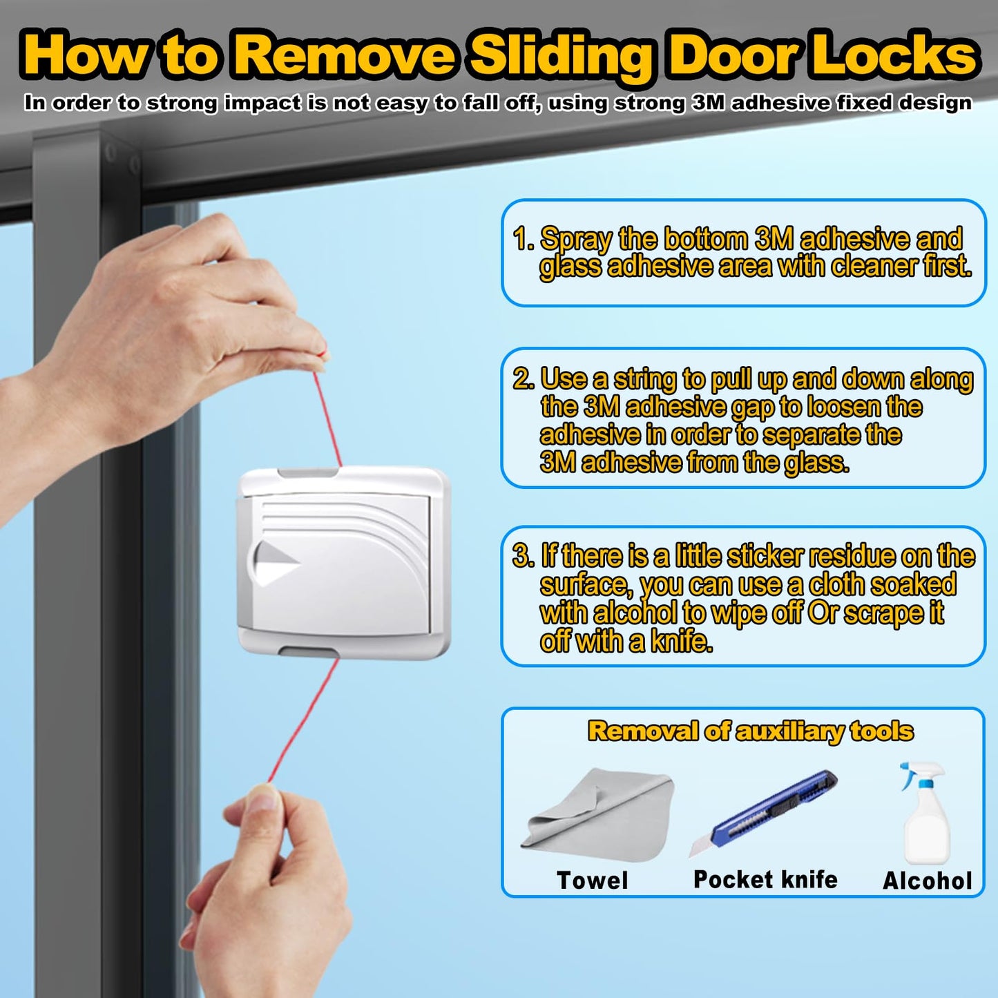 STERGDE Sliding Door Lock 2 Pack, Child Safety Lock For Sliding Glass Doors, Easy To Install, Keeps Your Baby Out Of Danger, For Sliding Glass Doors, Sliding Windows, Sliding Closets, Etc (Grey)