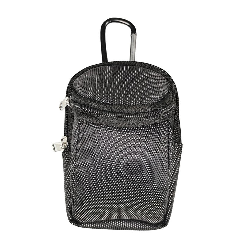 QIANQJL Golf Balls Pouch Bag Pocket Golf Ball Holder for Men Women Golf Tees Bag Pouch with Carabiner 2-Layers Zipper Golf Bags, 12*8*9CM, Quantity: 1