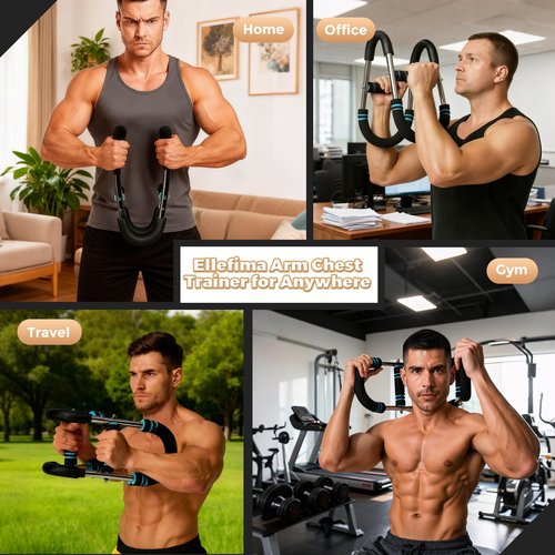 ElleFima Twister Arm Trainer for Men & Women, 66-110lb Adjustable Chest Workout Equipment for Arms, Chest Muscle Trainer , Detachable Muscle Trainer for Home Gym with Resistance Band