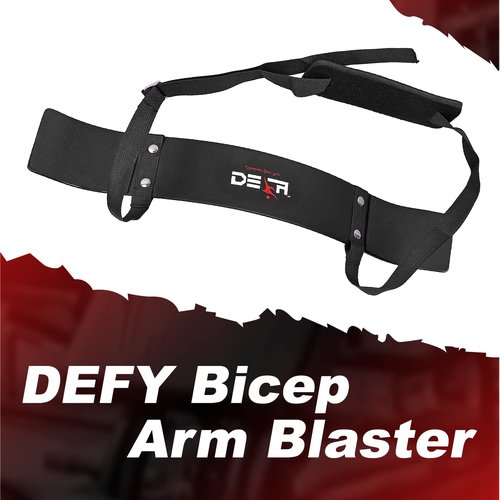 DEFY Arm Blaster for Biceps and Triceps Adjustable Curl Support with Durable 7mm Aluminum Plate and Neck Pad for Strength Training Bodybuilding isolator Curl Machine - Black