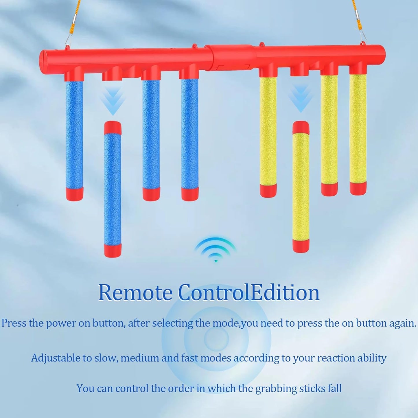 Reflex Drop Sticks Challenge Game - Enhance Hand-Eye Coordination with 3 Speed Modes | Fun for Kids & Adults