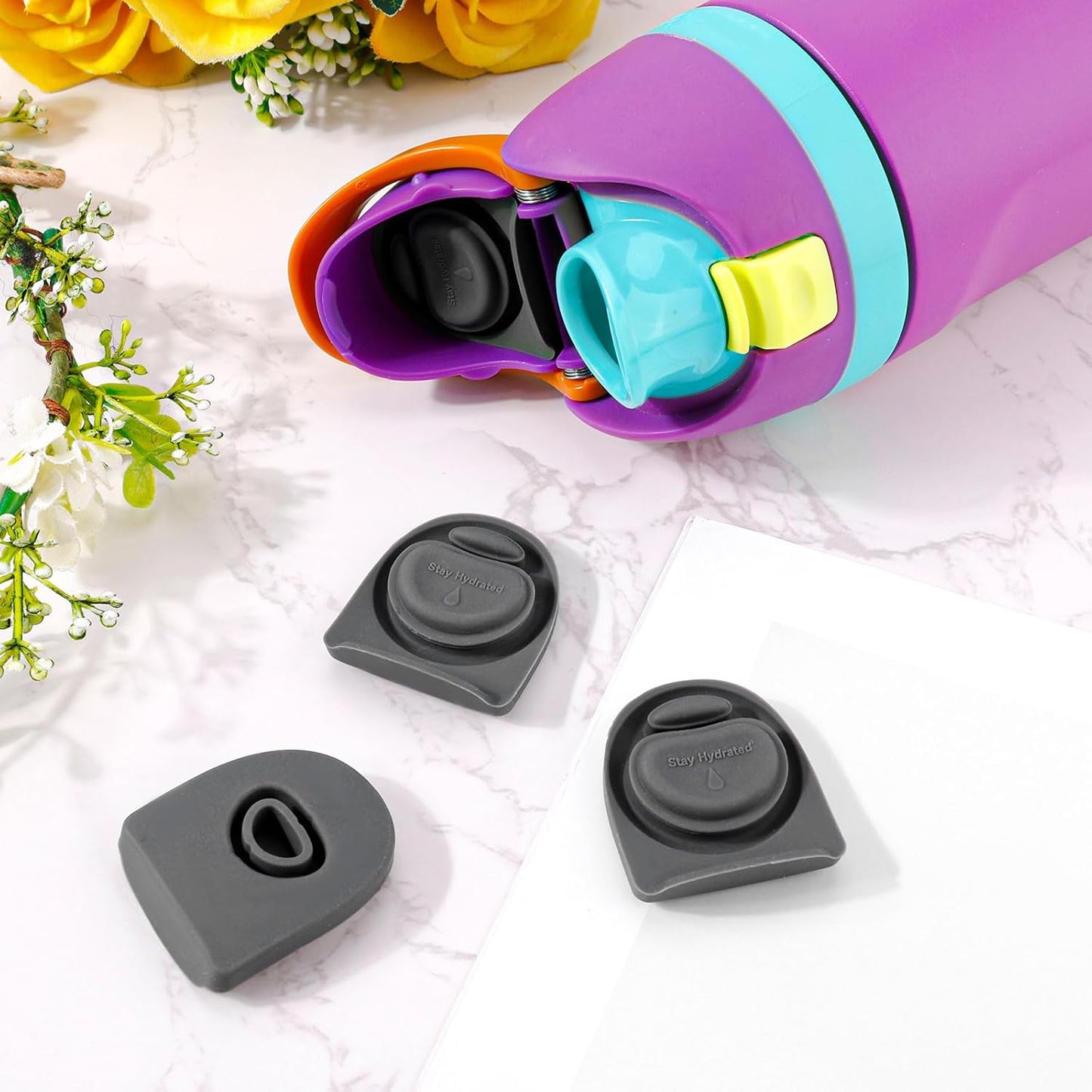 Owala | 4-Pack Replacement Stoppers | BPA-Free Silicone Water Bottle Lid Gaskets for 24oz, 32oz, 40oz