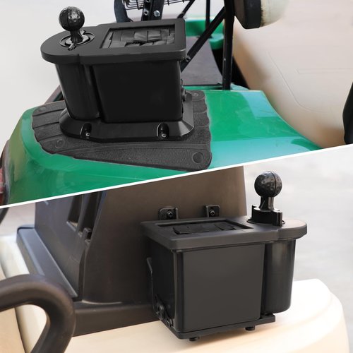 Roykaw Golf Cart Ball Washer with Club Head Cleaner, Golf Ball Cleaner Universal Compatible with EZGO, Club Car, Yamaha, Advanced EV, w/Upgrade Precedent Base Bracket