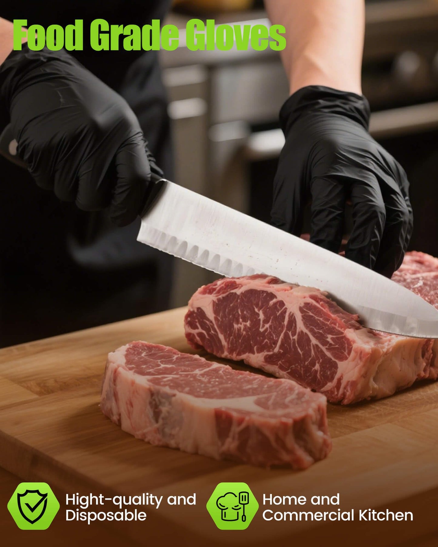 TREEGO 6 Mil Black Nitrile Gloves Large – Heavy Duty Disposable Latex & Powder Free, Chemical Resistant, Textured Grip for Industrial, Mechanic, Food Handling – 100 Count