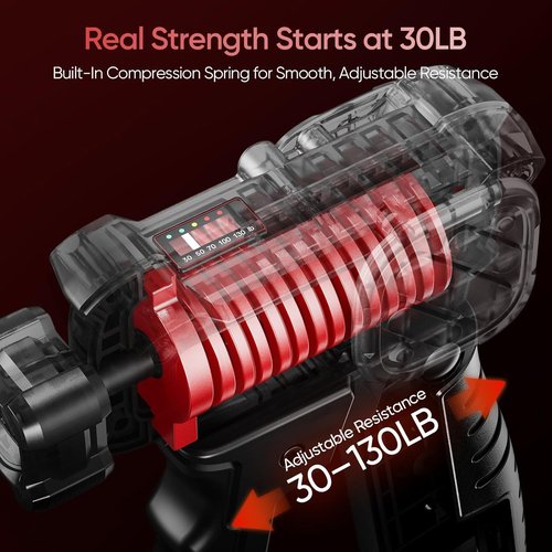 FitBeast Grip Strength Trainer - Adjustable Hand Gripper with Built-In Counter, 30-130LB | Forearm Strengthener for Home & Office