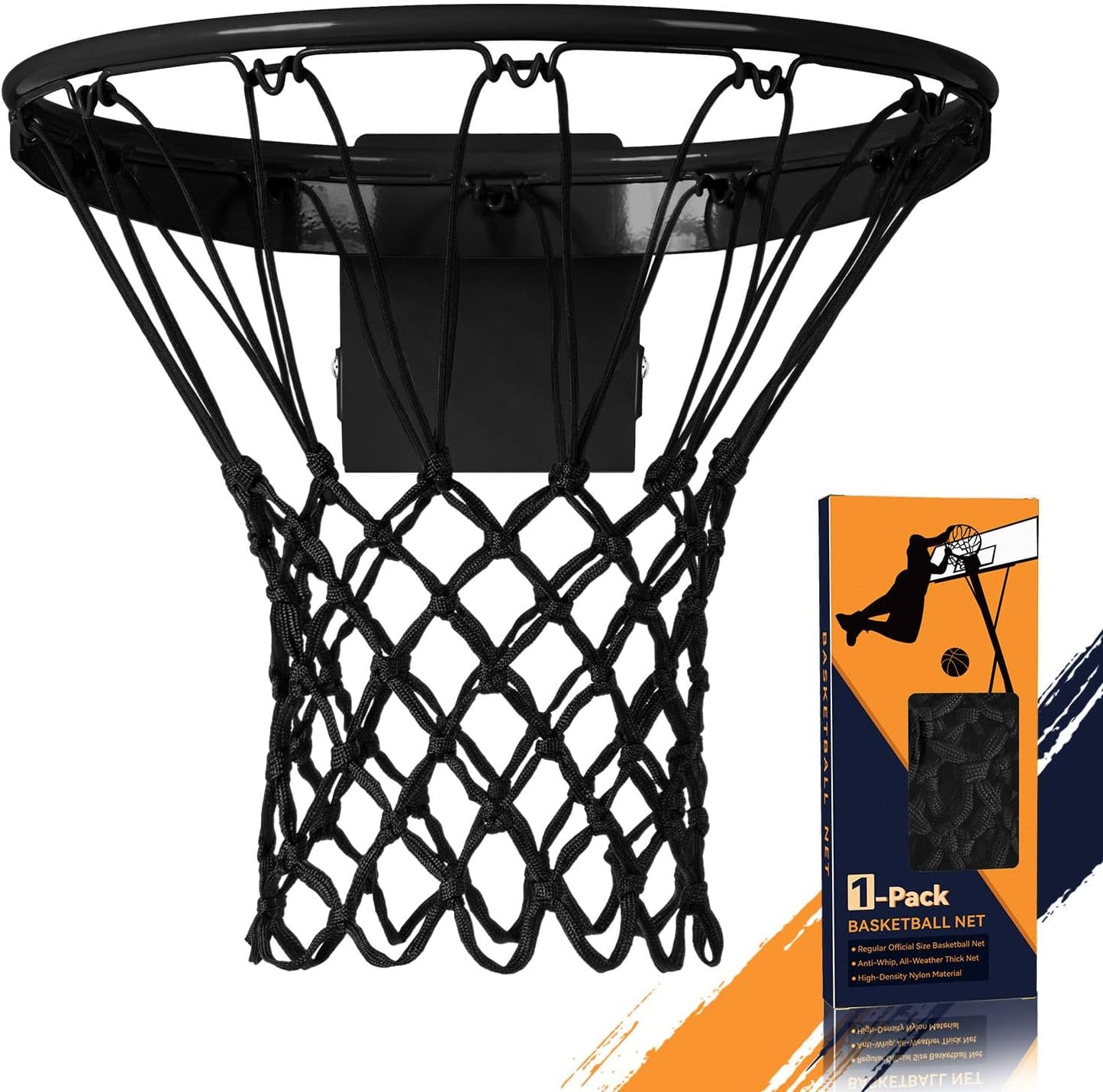 Skiennix Professional Basketball Net - Heavy Duty Nylon with 12 Loops | All-Weather Design for Indoor/Outdoor Rims