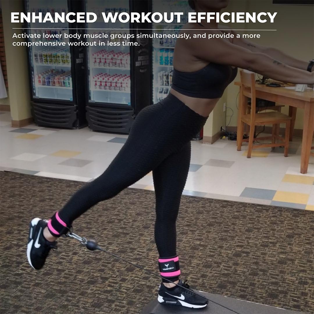 Gym Ankle Straps for Cable Machines Women & Men, Glute Kickbacks, Pair