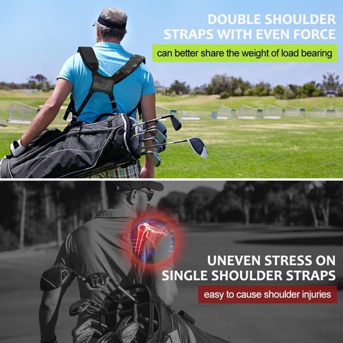 BAIRBRE Golf Bag Straps Replacement Golf Adjustable Waterproof Star Golf Bag Backpack Straps Double Shoulder Golf Bag Carry Strap for Taylormade Callaway and More