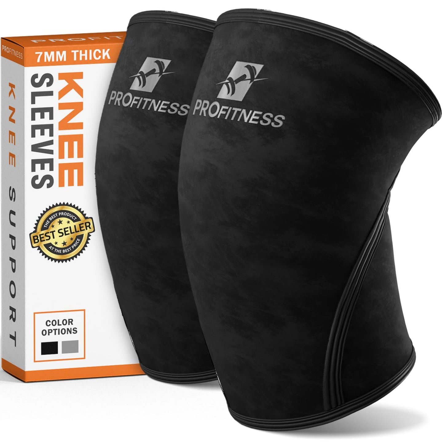 ProFitness Knee Sleeve Weightlifting - Knee Brace for Men Workout Support for Working belt weightlifting Out, belt for weightlifting Squats, Weight Lifting, Functional Fitness (Black/Black, Medium)