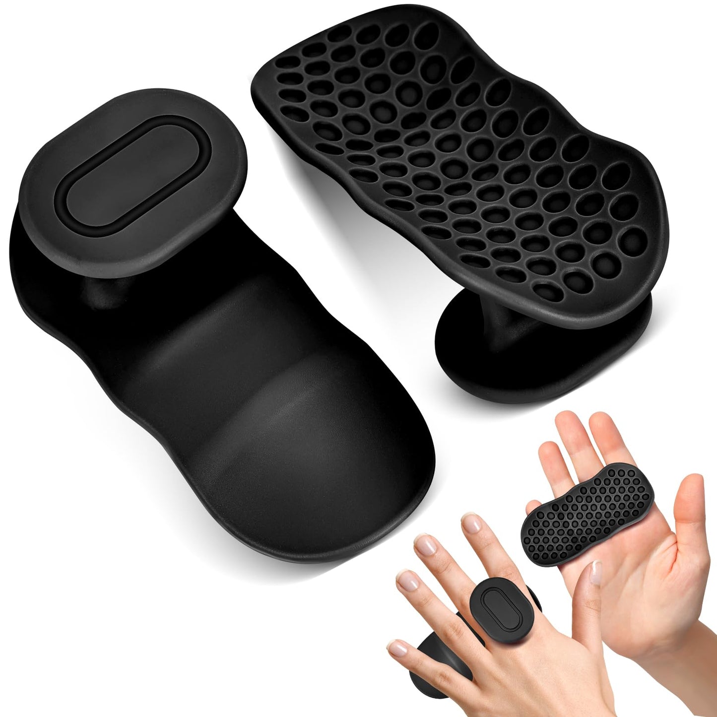 AEIKINISIS Weight Lifting Grips for Women & Men, Anti-Slip Rubber Gym Gloves for Palm Protection, Suitable for Dumbbell、Pull-Up、Deadlift (Black)