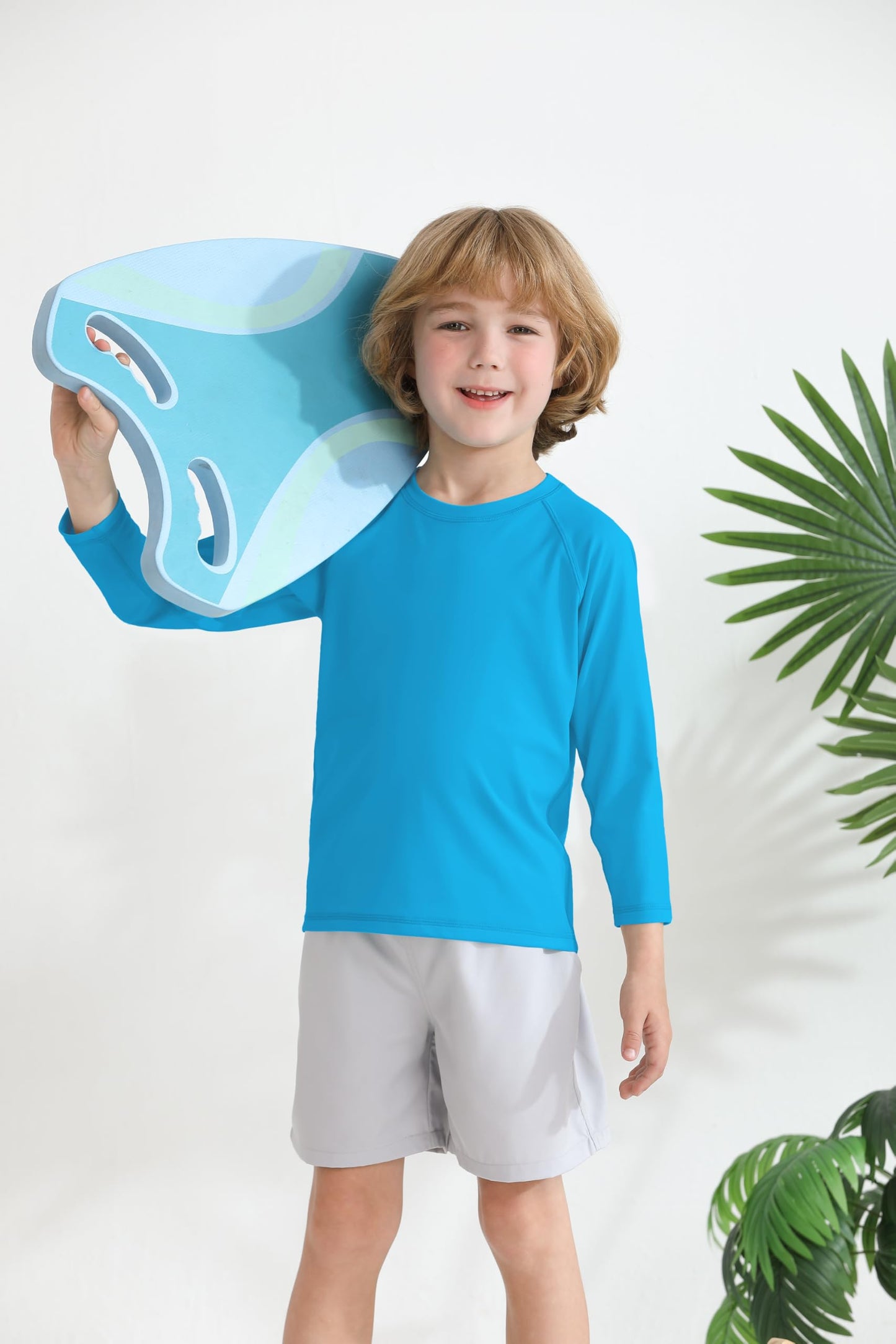Cooraby Baby and Toddler Boys' Long-Sleeve Rash Guard Kids Sun Protection Swimwear Toddler Boys' Swim Shirt UPF 50+ Blue