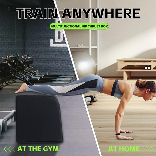 Hip Thrust Bench for Glutes, Booty Bench & Glute Box with High-Density Foam, Non-Slip Base, Multifunctional Machine for Hip Thrusts, Glute Bridges, Core & Leg Workouts, Home Gym Equipment