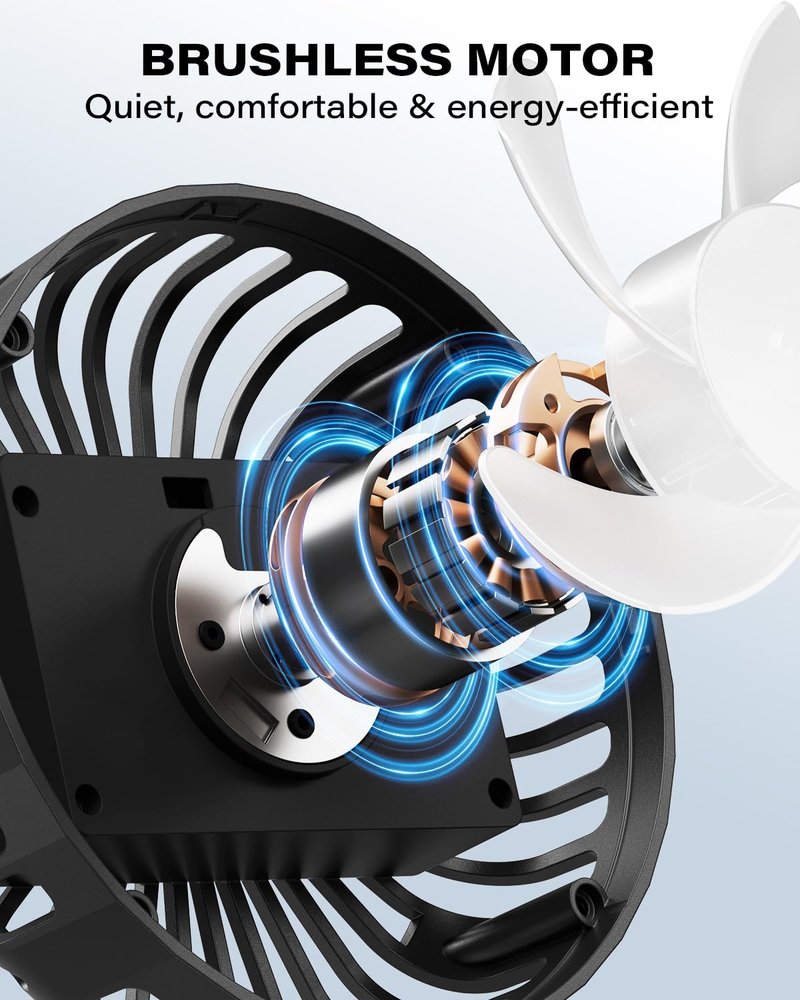 A2C 2-Pack Rechargeable Golf Cart Fan, Battery Operated Clip On Fan for EZGO Club Car Yamaha, 360° Rotating Portable Summer Cooling Fan, Golf Season Course Cart Essential Accessories for Outdoor (2)