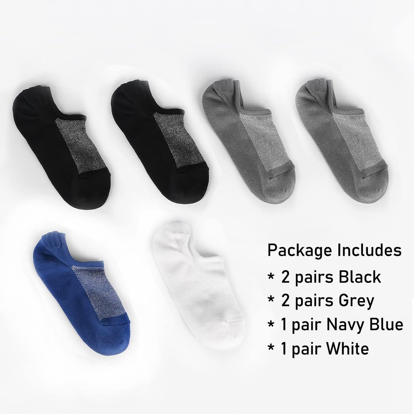 Mottee&Zconia No Show Socks - Low Cut Ankle Socks for Men | Casual Anti-Skid Cotton with Non-Slip Grips