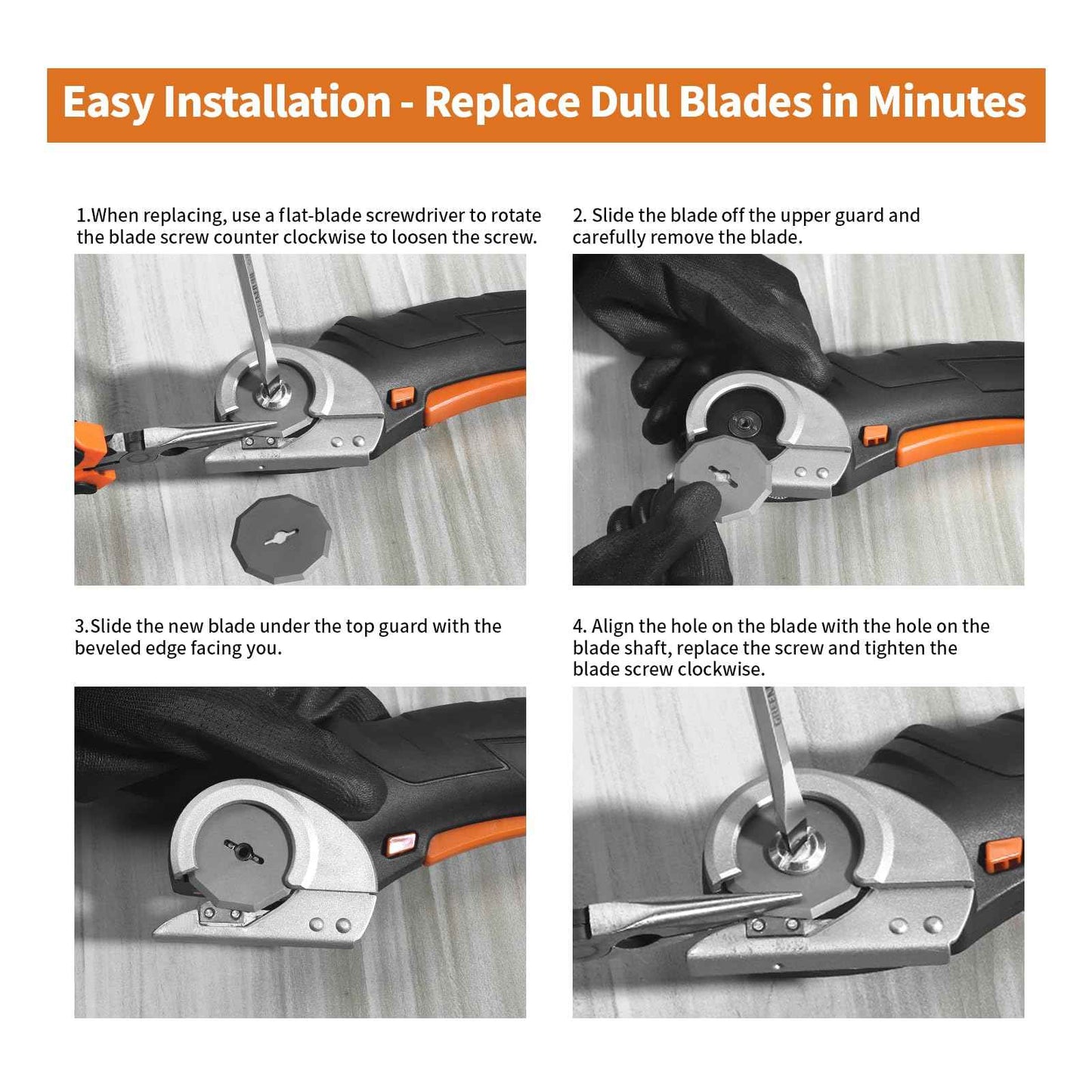 Replacement Blades Compatible with Worx Wx082l 4v Zipsnip Cordless Electric Scissors, WA2300 Replacement Rotary Blades Fit RC2600K,RC2601, RC2602, WX080L, WX081L (6 Pcs)