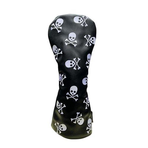 Golf Club Headcover 3 Wood Headcover Hybrid Head Covers Skulls Embroidery Premium Leather Driver Fairway Wood Hybrid Blade Mallet Putter Cover Magnetic Closure (1pc for Driver)