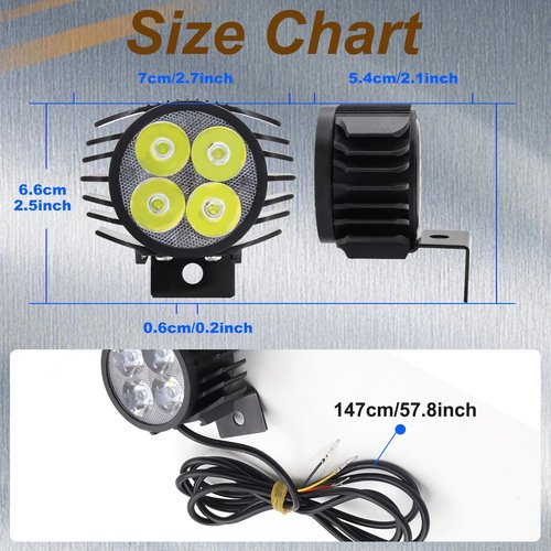 Ourbest E-Bike Front Lights with Horn for Scooter (B)