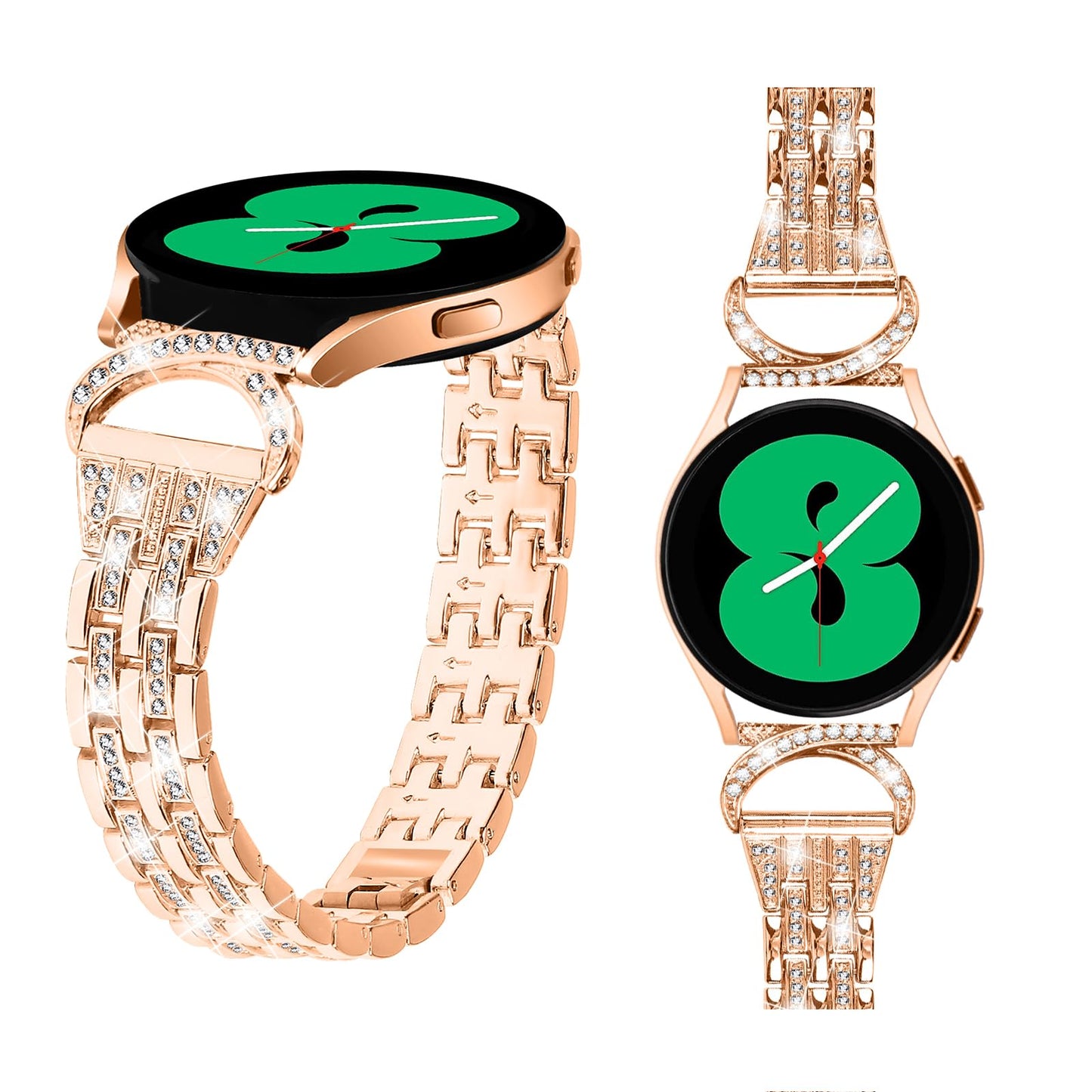 Watch Bands Compatible with Garmin Venu Sq 2/Venu Sq 2 Music/Venu 2 Plus/Venu for Women,Bling Metal Strap Jewelry Diamond Rhinestone Replacement Crystal Bracelet Wrist Band (RoseGold)