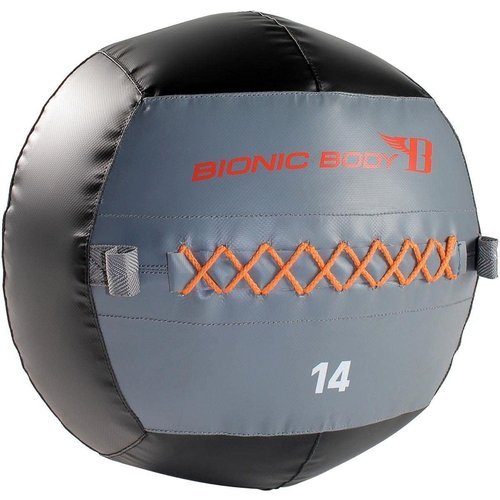 Bionic Body Soft Medicine Ball Weighted Slam Wall Ball for Cardio Workout and Core Training – Ideal for Squat, Lunge, and Partner Toss – 6, 10, 14, 20 lb., 14-Pound