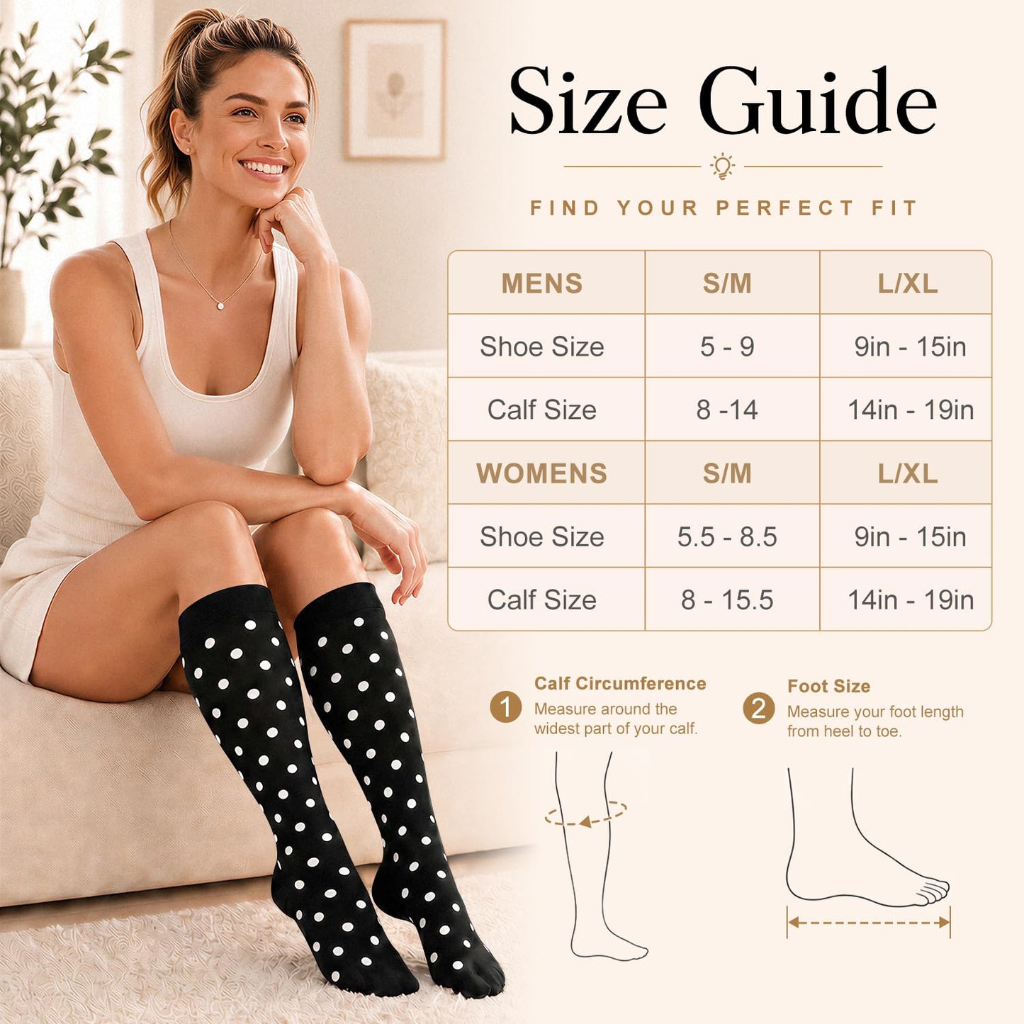 BLUEENJOY Copper Compression Socks for Women & Men (6 pairs) - Best Support for Nurses, Running, Hiking, Recovery
