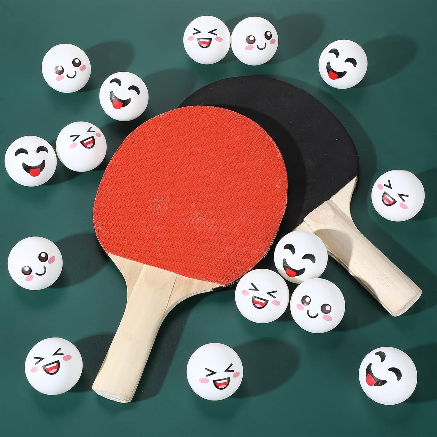 ShinyRelief 24 PCS Table Tennis Balls - Cute Emotion Faces | Fun Gift for Golfers & Players