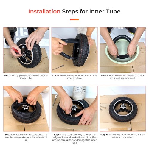 LUCK4U (2-Pack) 10x2.125 Replacement Inner Tubes with straight valve for Ninebot F30 F20 F25 F40 Scooter for 10 inch Scooter