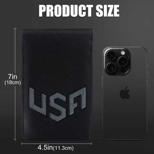 LZFAN Golf Scorecard Holder & Yardage Book Cover, Golf Accessories Black Premium Leather Yardage Book Holders Cover (Grey)