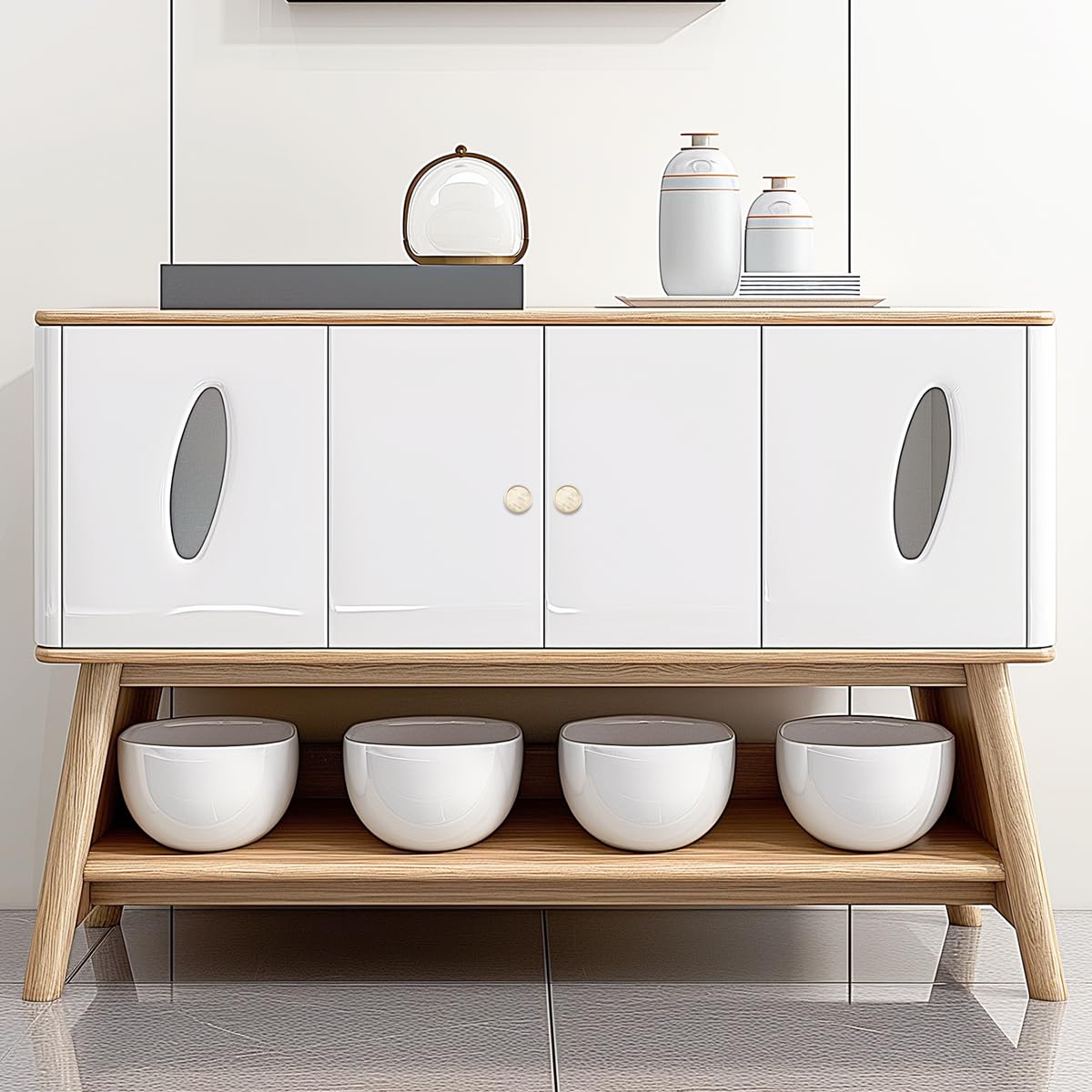 AENZOOY 2 Pack Round Yellow Pearl Gold Cabinet Knobs, 1.2" Brushed Gold, Classic Modern Style, Drawer & Cabinet Hardware