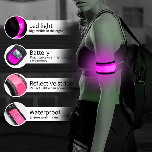 LOBKIN LED Safety Bracelets - Reflective Slap Armband for Kids & Runners | Nighttime Visibility Light