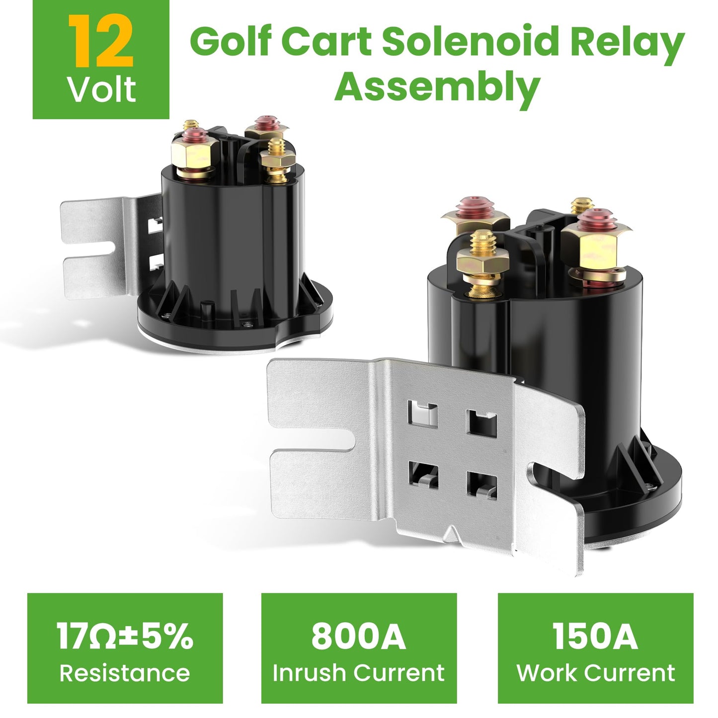10L0L 12V Golf Cart Solenoid Relay Assembly for Yamaha G22 G23 G27 G28 G29 Drive YDRA Gas 2003-up, 4-Terminal 150A Continuous Solenoid Replace OEM JW1-H1950-00-00 JR3-H1950-00-00 J38-81950-01