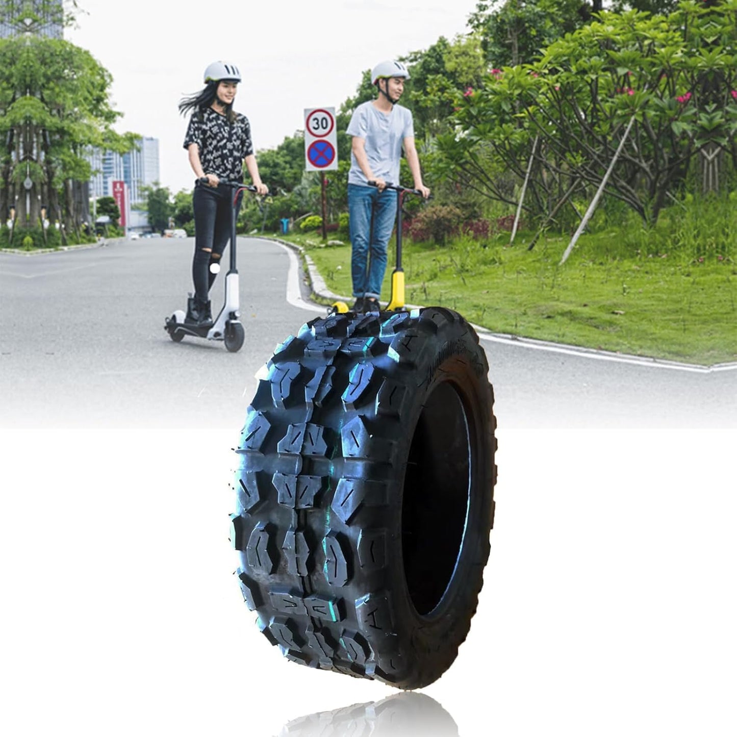 YONJILL 100/65-6.5 11-Inch Off-Road Tires: Compatible with Intelligent Self-Balancing 2-Wheel Scooters, Folding Electric Bicycles, and Models like Sealup/Dualtron Ultra/Thunder/Zero 11x/Speedual Plus