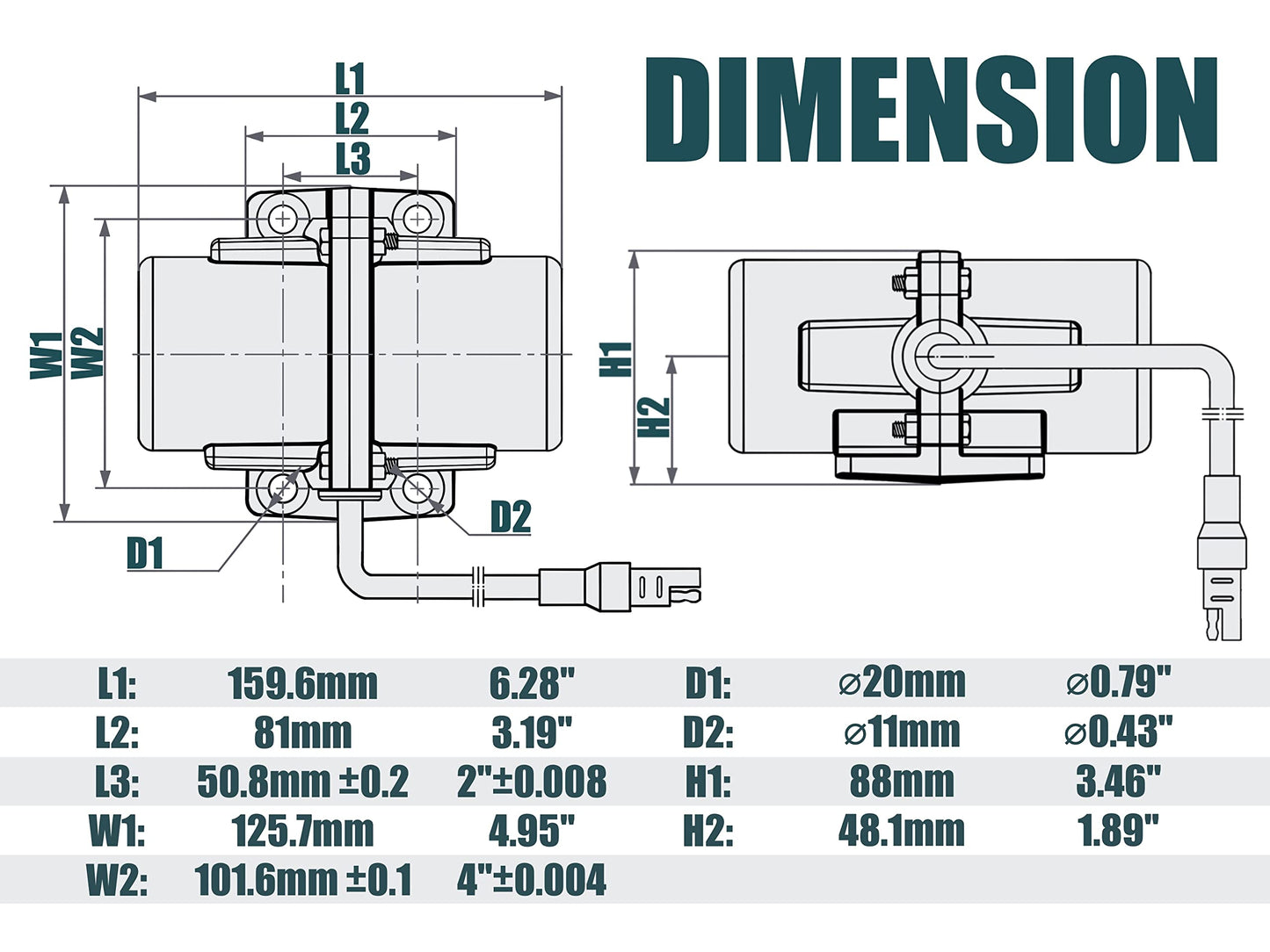 AMBITIONMOTOR VIB100 12VDC Vibrator Vibration Motor for Salt Sand Spreader and Concrete Mixer 54Hz 100LBS