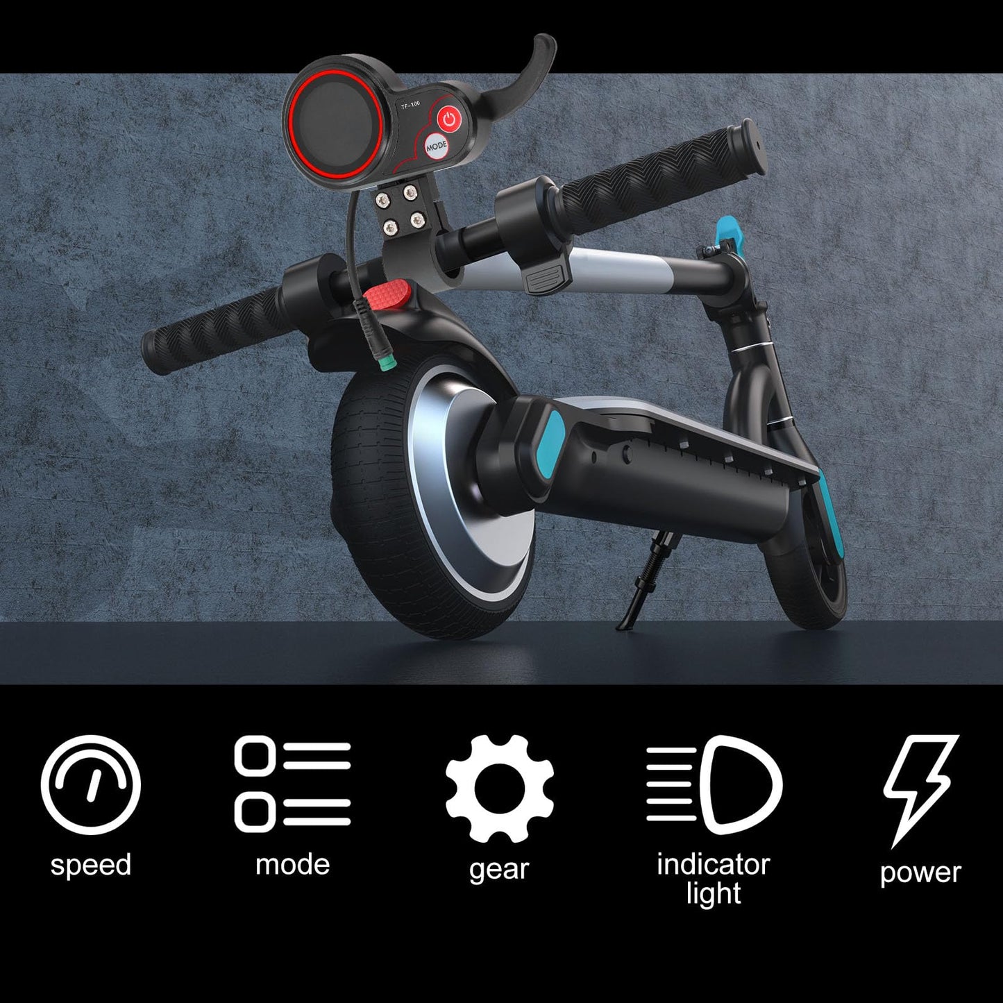 TF‑100 Display 5 Pin for KUGOO for M4 Electric Scooter Display Panel Communication Instrument KickScooter Controller LCD Dashboard Display Screen