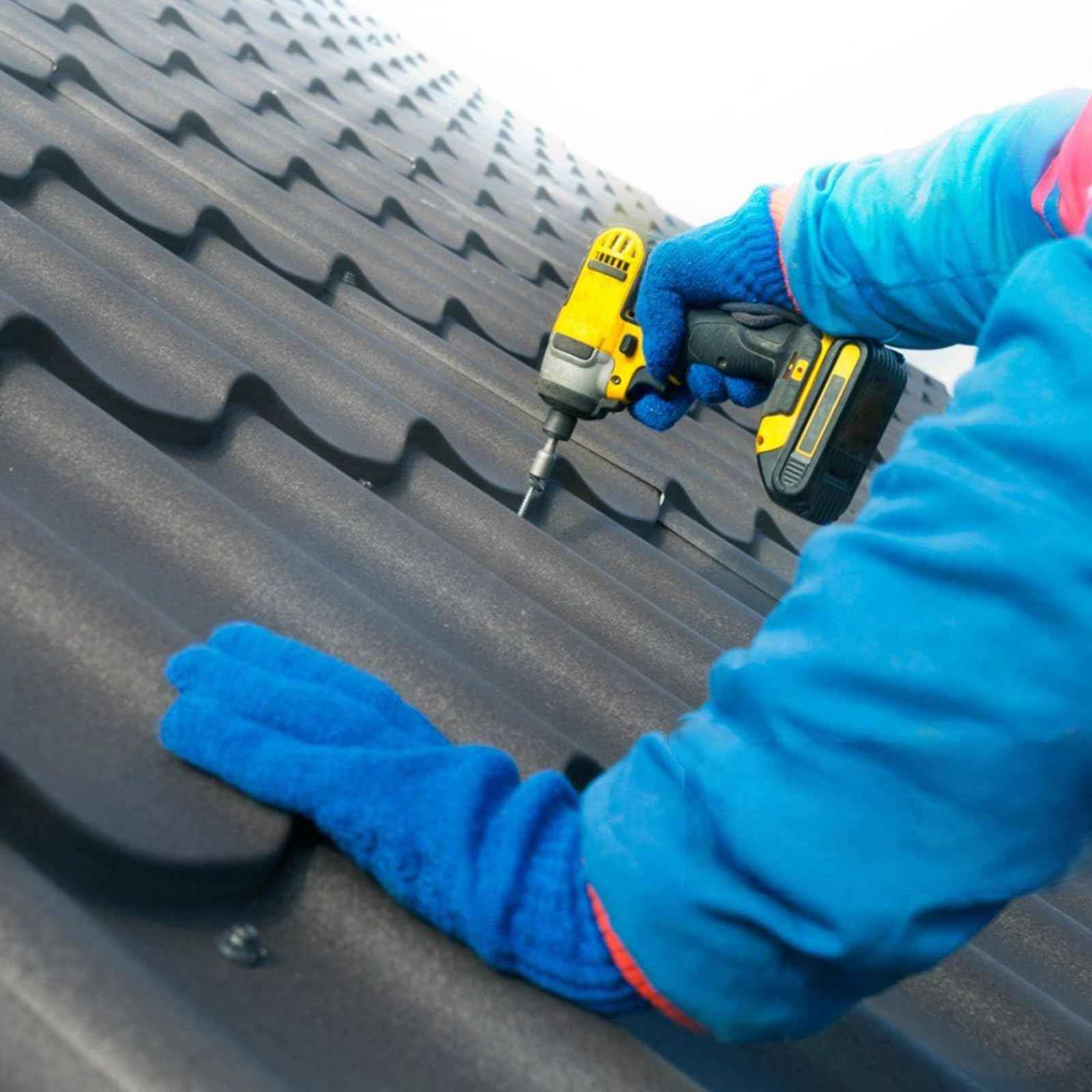 Bnuok Metal Roofing Screws #10 × 1 1/2 Inch, 145pcs Black Ruspert Coating Hex Head Sheet Metal Roof Screws, Self Starting Metal to Wood Siding Screw, EDPM Rubber Washers