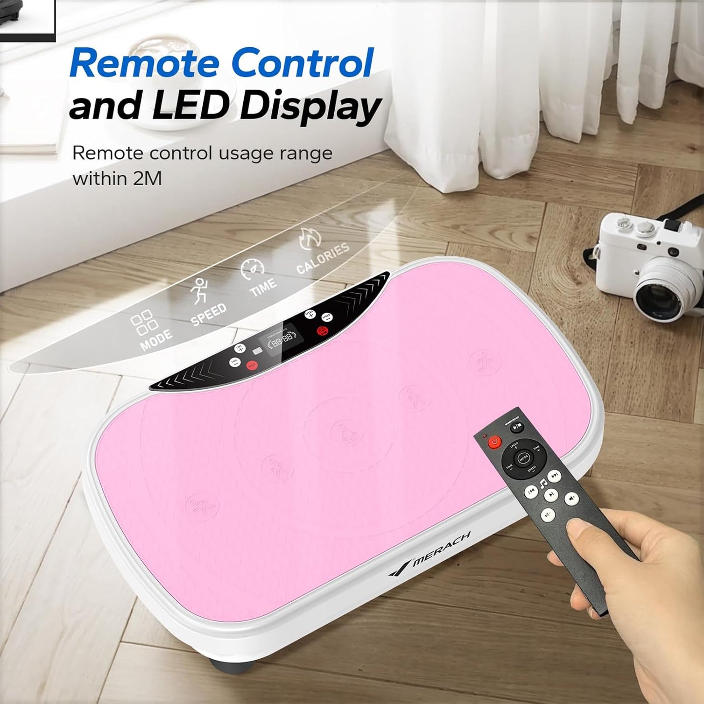 MERACH Vibration Plate Exercise Machine - Bluetooth & LED Display for Weight Loss | Home Workout Equipment